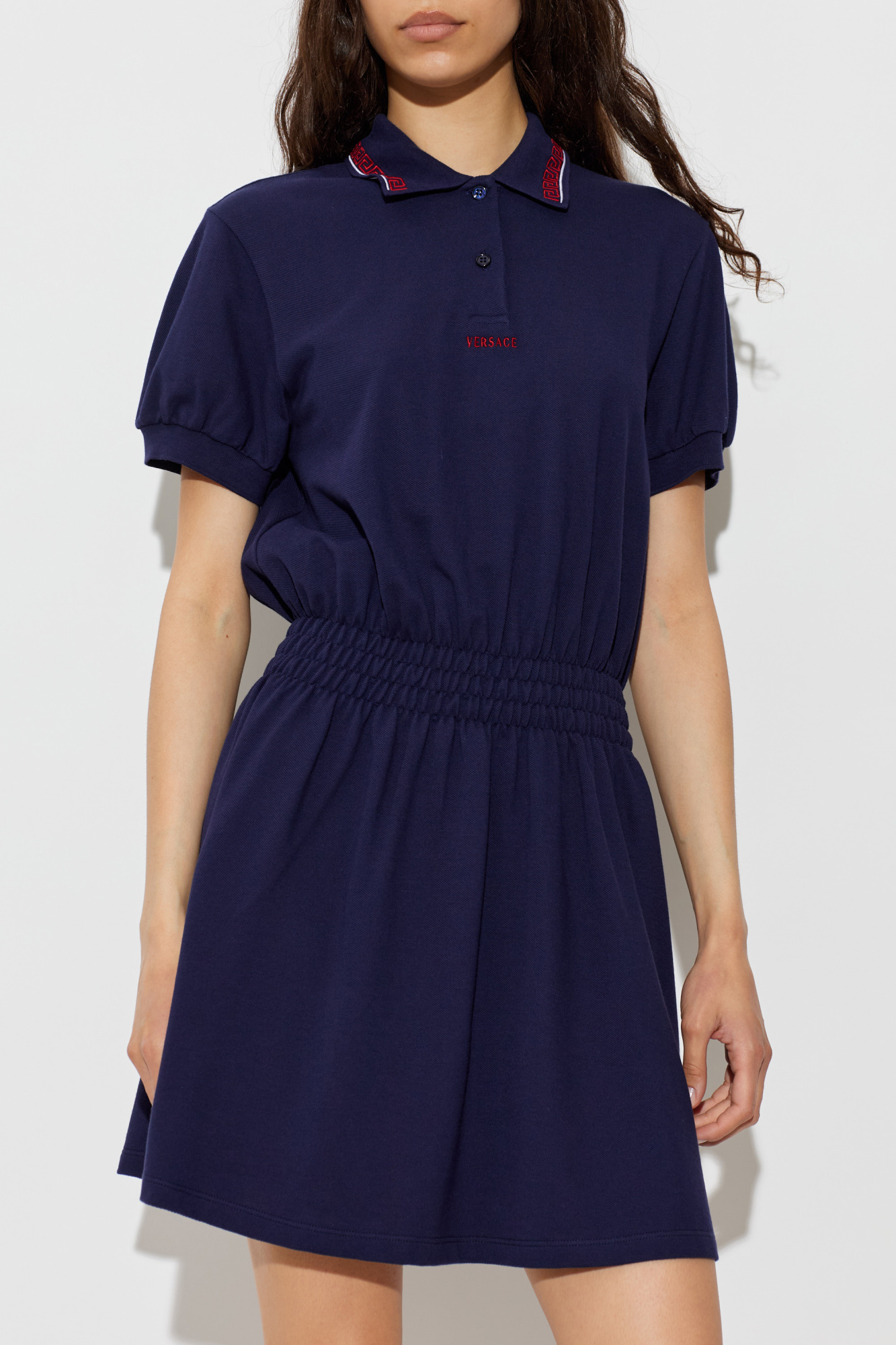 Versace Cotton dress with embroidered logo | Women's | Vitkac
